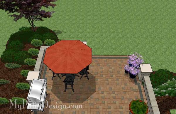 DIY Paver Patio Design with Seat Wall 5