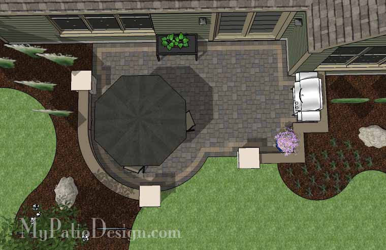 DIY Simple Patio Design with Seat Wall #2