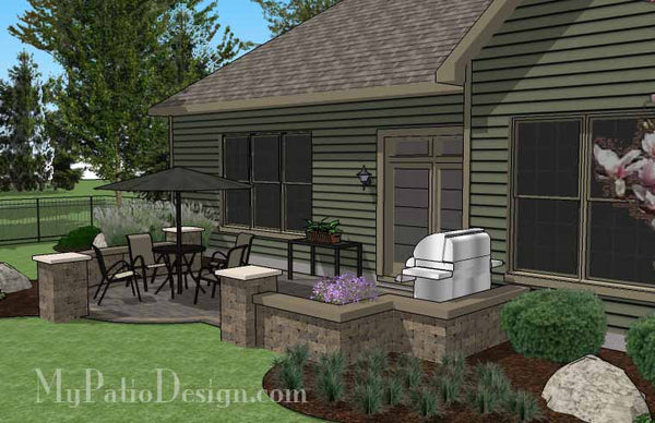 DIY Simple Patio Design with Seat Wall #4