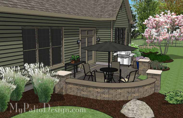 DIY Simple Patio Design with Seat Wall #5