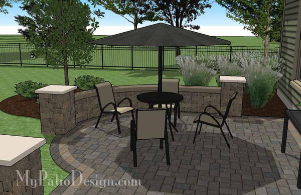 DIY Simple Patio Design with Seat Wall #6