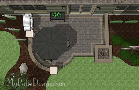 DIY Simple to Build Patio Design with Fire Pit #2