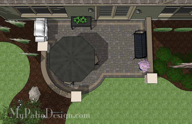 DIY Simple to Build Patio Design with Seat Wall #2