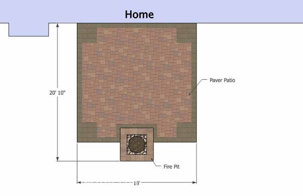 DIY Square Patio Design with Fire Pit 1