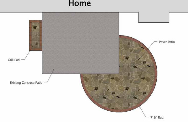 DIY Stone Circle Patio Addition Design 1