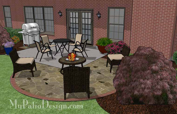 DIY Stone Circle Patio Addition Design 4