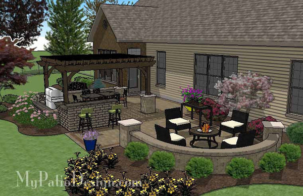 Dreamy Backyard Patio Design with Pergola 3