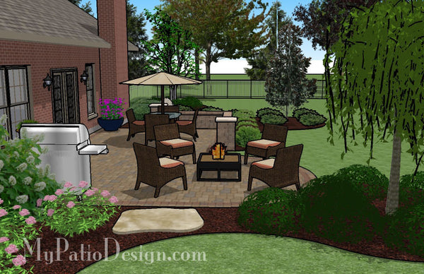 Dreamy Paver Patio Design with Seat Wall 3