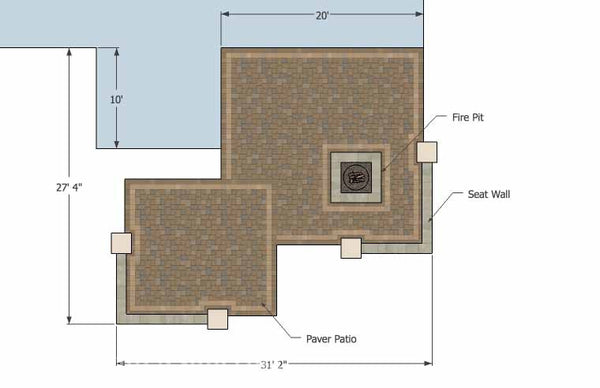 Fun Family Patio Design with Seating Walls 1