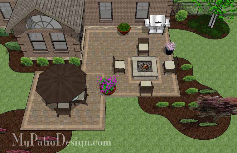 Fun Family Patio Design with Fire Pit 2