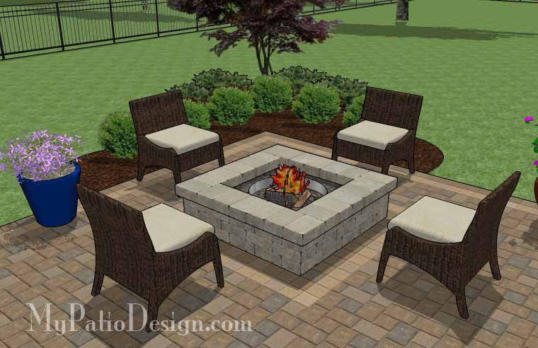Fun Family Patio Design with Fire Pit | Download Plan – MyPatioDesign.com