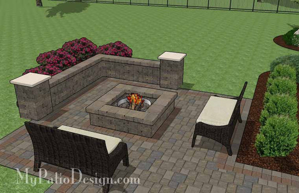 Fun Fire Pit Patio Design with Pergola 7