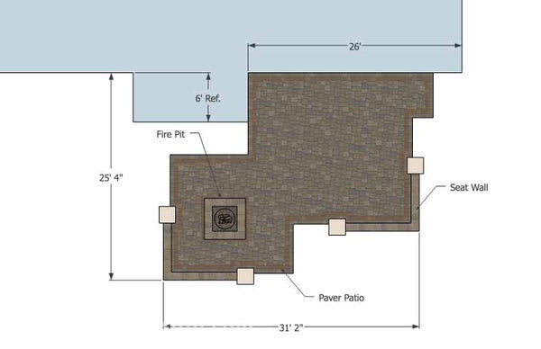 Fun Fire Pit Patio Design with Seat Walls 1