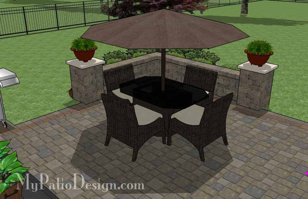 Fun Fire Pit Patio Design with Seat Walls 6