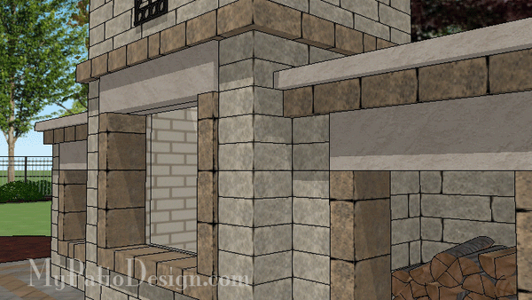 Outdoor Fireplace Design with Woodboxes #4