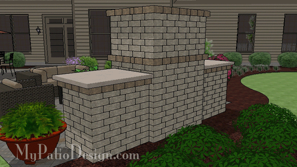 Outdoor Fireplace Design with Woodboxes #5