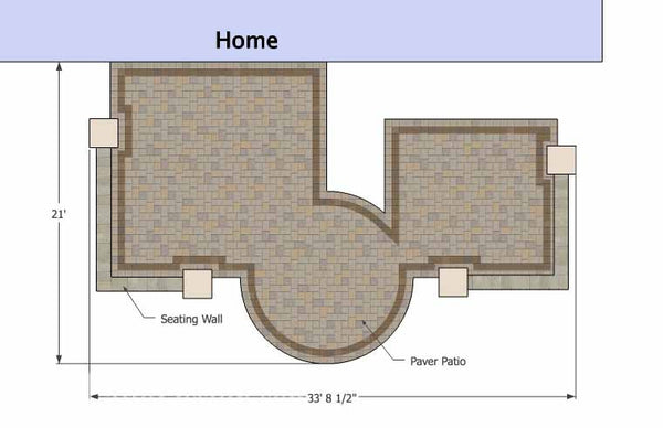 Hot Tub Patio Design with Seat Walls 1