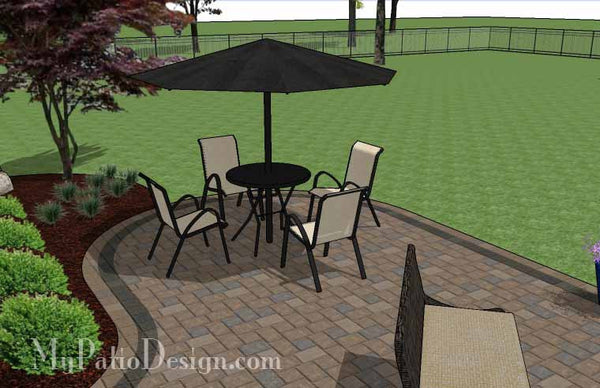 L Shaped Patio Design with Fireplace 5