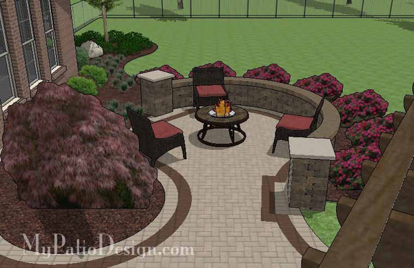 Large Curvy Outdoor Living Design with Pergola 9