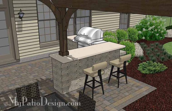 Large Outdoor Living Design with Pergola and Fireplace 6
