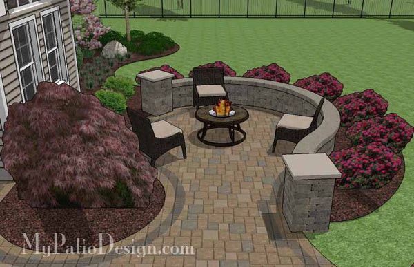 Large Paver Patio Design with Grill Station and Seat Walls 8