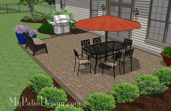 Large Rectangular Paver Patio Design 4