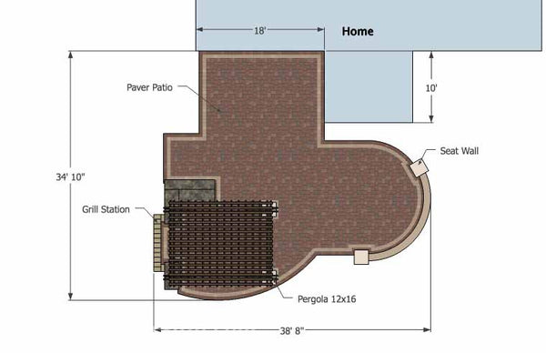 Outdoor Entertainment Patio Design with Pergola and Bar 1