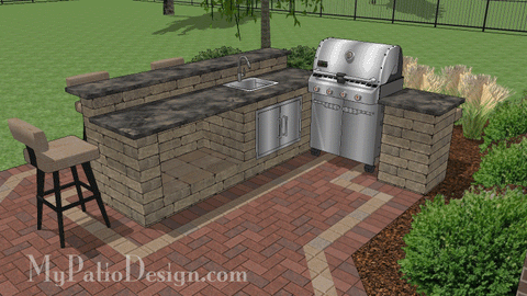 Outdoor Kitchen with Woodbox Design R36-1