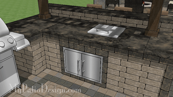 Outdoor Kitchen with Pergola and Drop In Cooler.  R60-160121-HC-5