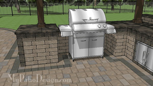 Outdoor Kitchen with Pergola and Drop In Cooler.  R60-160121-HC-6