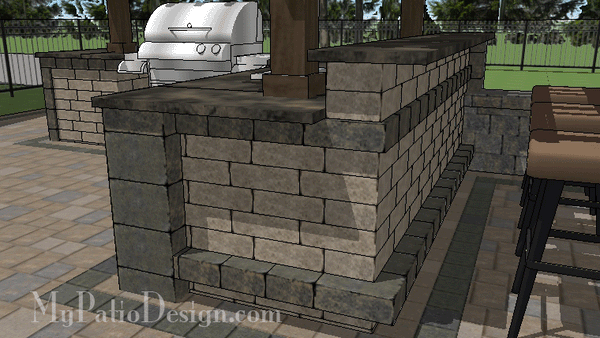 Outdoor Kitchen with Pergola and Drop In Cooler.  R60-160121-HC-7