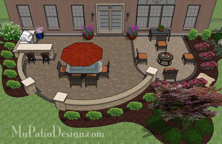 Patio Design for Entertaining with Grill Station-Bar 2