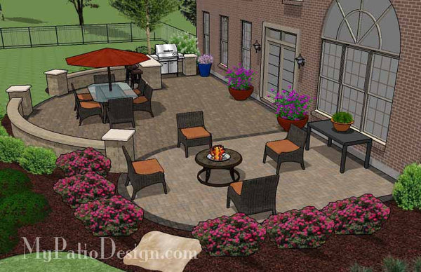 Patio Design for Entertaining with Grill Station-Bar 3