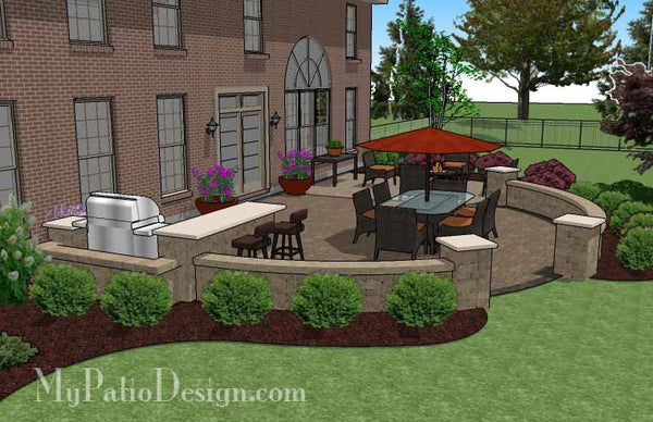 Patio Design for Entertaining with Grill Station-Bar 4