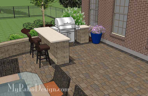 Patio Design for Entertaining with Grill Station-Bar 5