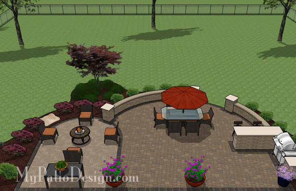 Patio Design for Entertaining with Grill Station-Bar 7