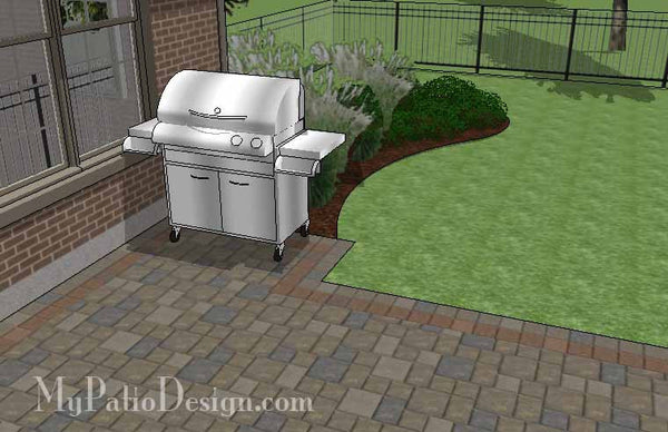 Patio Design with Portable Fire Pit and Seat Wall 4
