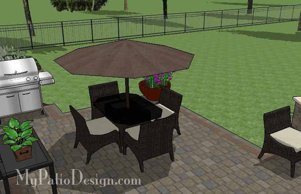 Patio Design with Portable Fire Pit and Seat Wall 5