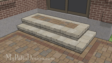 Patio Step Design for Corner - 2 Steps - 94" Wide