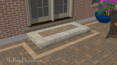 Patio Step Design - 1 Step - 84" Wide Stoop