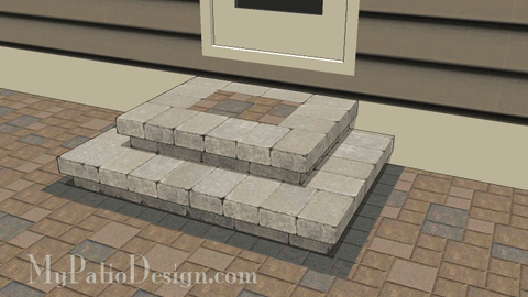 Patio Step Design - 2 Steps - 48" Wide Stoop