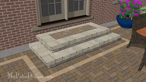 Patio Step Design - 2 Steps - 84" Wide Stoop