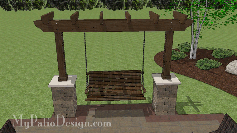 5' Patio Swing with Columns Design #1