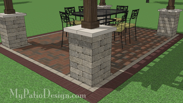 12' x 16' Cedar Pergola Design with Columns #4