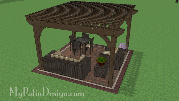 14' x 14' Cedar Pergola Design #1