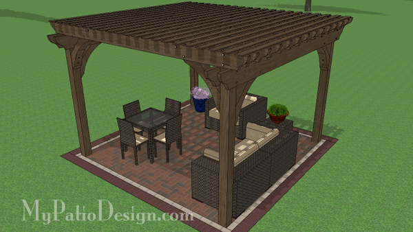 14' x 14' Cedar Pergola Design #2