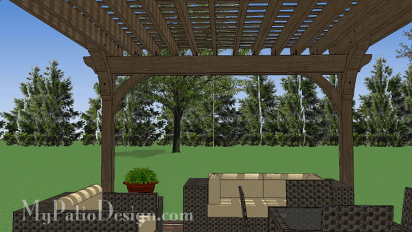 14' x 14' Cedar Pergola Design #5