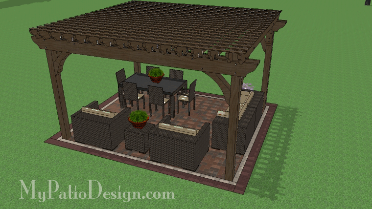 14'x 16' Cedar Pergola Design #1