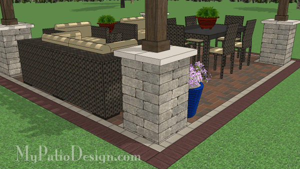 14' x 16' Cedar Pergola Design with Columns #4