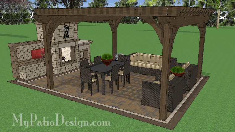 16' x 16' Cedar Pergola Design #1